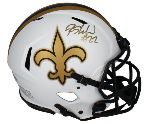 Rashid Shaheed Autographed (Gold) Saints Lunar Eclipse Authentic Helmet Beckett