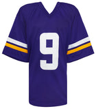 J.J. (JJ) McCarthy (VIKINGS) Signed Purple Custom Football Jersey -(BECKETT COA)