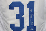George Teague Autographed/Signed Pro Style White XL Jersey Beckett 39333