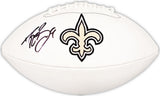 DREW BREES AUTOGRAPHED SIGNED SAINTS WHITE LOGO FOOTBALL BECKETT WITNESS 215038