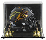 Arizona State Sam Leavitt Signed Black Speed Mini Helmet W/ Case BAS Witnessed