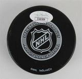 Ted Lindsay Signed Detroit Red Wings Logo Hockey Puck (JSA COA) Passed Away 2019