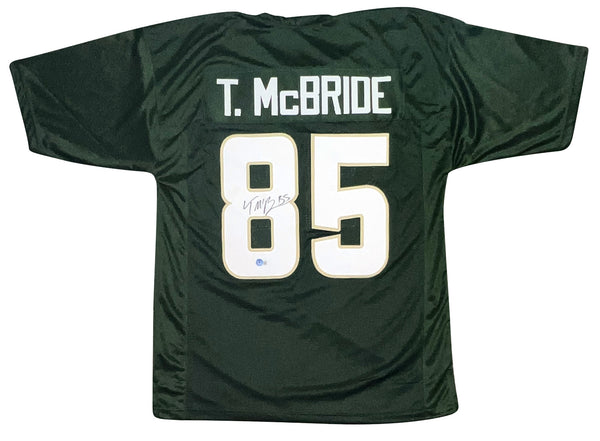 TREY McBRIDE AUTOGRAPHED COLORADO STATE RAMS #85 GREEN JERSEY BECKETT