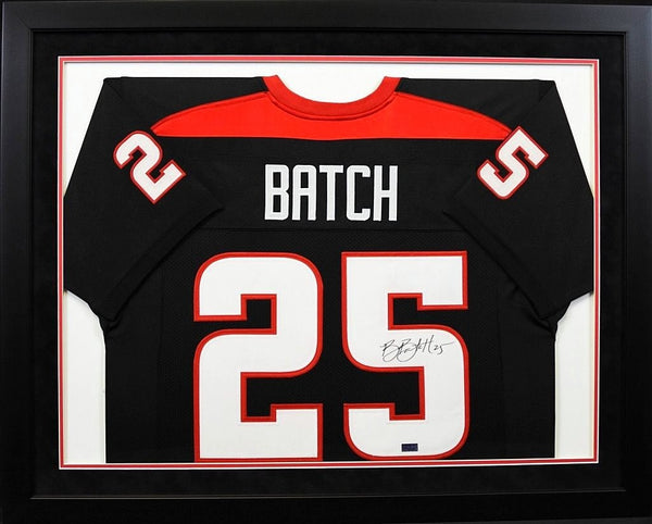 BARON BATCH SIGNED TEXAS TECH RED RAIDERS #25 BLACK FRAMED JERSEY COA