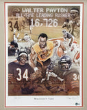 Walter Payton Autographed Framed Lithograph Photo Bears Beckett AB08918
