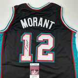 Autographed/Signed Ja Morant Memphis Black Basketball Jersey JSA COA