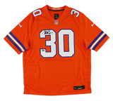 Terrell Davis Signed Denver Broncos Nike Game Orange 2024 "Front Signature" NFL