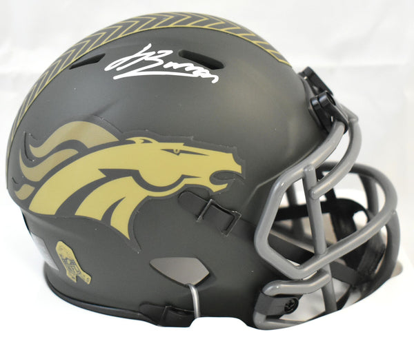 Jahdae Barron Autographed Broncos Salute 2025 Speed Mini Helmet - Beckett W Holo