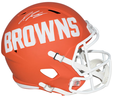 JERRY JEUDY AUTOGRAPHED CLEVELAND BROWNS AMP FULL SIZE SPEED HELMET BECKETT