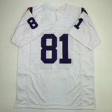 Autographed/Signed Anthony Carter Minnesota White Football Jersey JSA COA