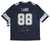 Cowboys CeeDee Lamb Authentic Signed Navy Blue Nike Jersey Autographed FAN COA
