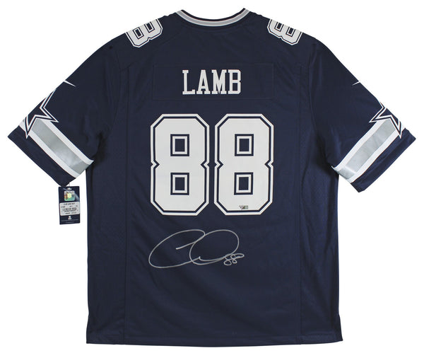 Cowboys CeeDee Lamb Authentic Signed Navy Blue Nike Jersey Autographed FAN COA