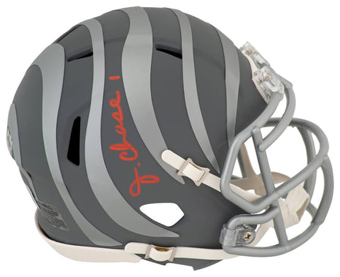 Ja'Marr Chase Signed Bengals SLATE Riddell Speed Mini Helmet - (BECKETT COA)