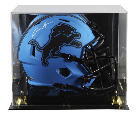 Lions Aidan Hutchinson Signed Rave Full Size Speed Rep Helmet W/ Case BAS Wit