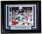 Saquon Barkley Signed Framed 8x10 Penn State Nittany Lions Hurdle Photo JSA SD
