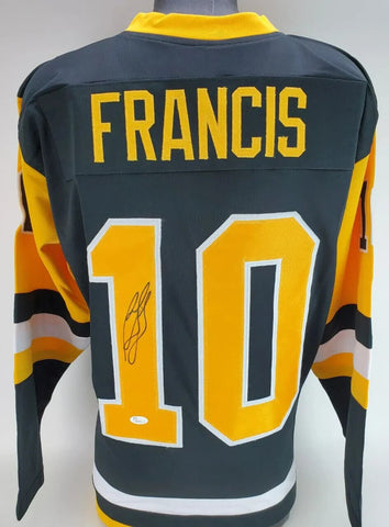 Ron Francis Signed Pittsburgh Penguin Jersey (JSA COA) Back to Back Stanley Cups