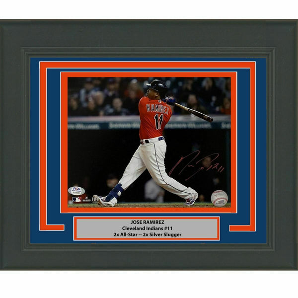 FRAMED Autographed/Signed JOSE RAMIREZ Cleveland Indians 8x10 Photo PSA COA #2