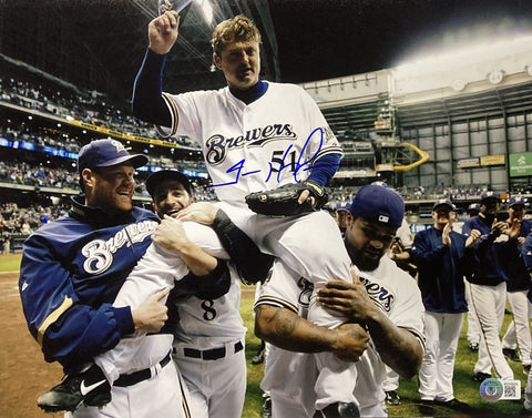 Trevor Hoffman Signed 11x14 Milwaukee Brewers Photo BAS
