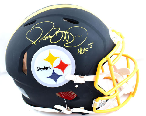 Jerome Bettis Signed Steelers F/S Flat Black Speed Auth. Helmet w/HOF- Beckett W