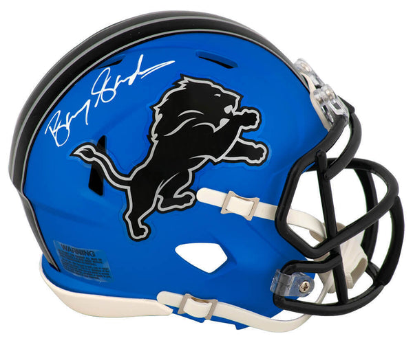 Barry Sanders Signed Lions 2024 Alt Blue Riddell Mini Helmet - CSS LIVE