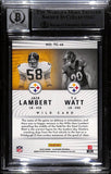 Jack Lambert TJ Watt Signed 2022 Illusions Trophy Collection #TC Card BAS 39793