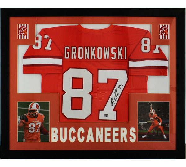Rob Gronkowski Signed Tampa Bay Buccaneers Framed Creamsicle NFL Jersey
