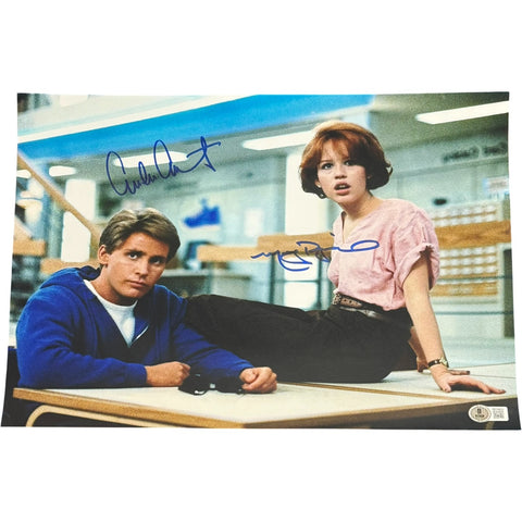 Emilo Estevez Ringwald Autographed The Breakfast Club 11x14 Photo Beckett 54360