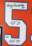 Randy Gradishar Autographed/Inscribed (HOF 24 ROF 89) Framed Jersey Beckett COA