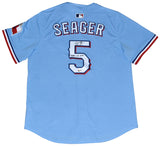 COREY SEAGER SIGNED TEXAS RANGERS #5 BLUE NIKE LIMITED JERSEY W/ 2023 WS MVP