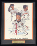 Willie Mays Barry Bonds Bobby Bonds Autographed 18x24 Photograph Framed Beckett