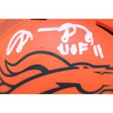 Shannon Sharpe Autographed Denver Broncos Rave Mini Helmet HOF Beckett 53669