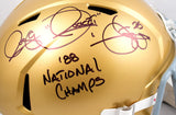 Rocket Ismail Signed Notre Dame F/S Speed Helmet w/88 Natl Champs-Beckett W Holo
