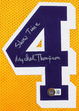 Mychal Thompson "Showtime" Authentic Signed Yellow Pro Style Jersey BAS Witness