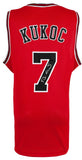Toni Kukoc (BULLS) Signed Red Custom Basketball Jersey - (SCHWARTZ COA)