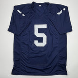 Autographed/Signed Terry Hanratty Notre Dame Blue College Jersey JSA COA