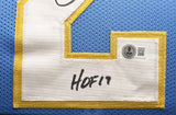 CHARGERS LADAINIAN TOMLINSON AUTOGRAPHED FRAMED BLUE JERSEY HOF 17 BECKETT