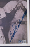 DiMaggio Mantle Williams Signed Framed Yankees 8x10 Baseball Photo BAS LOA