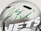 ZACH WILSON AUTOGRAPHED JETS FLASH SILVER FULL SIZE SPEED HELMET BECKETT 197084