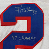 Autographed/Signed Stephane Matteau 94 Champs New York White Jersey JSA COA