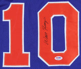 Walt Frazier Signed New York Knicks Jersey (PSA COA) 2xNBA Champion (1970,1973)