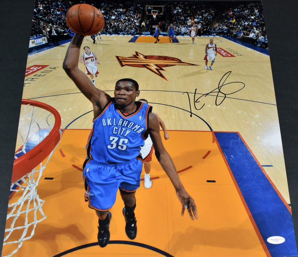 KEVIN DURANT AUTOGRAPHED OKLAHOMA CITY THUNDER 16x20 PHOTO JSA