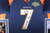 John Elway Autographed/Signed Pro Style Framed Blue XL Jersey BAS 40120