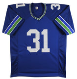 Kam Chancellor Authentic Signed Blue Throwback Pro Style Jersey BAS Witnessed