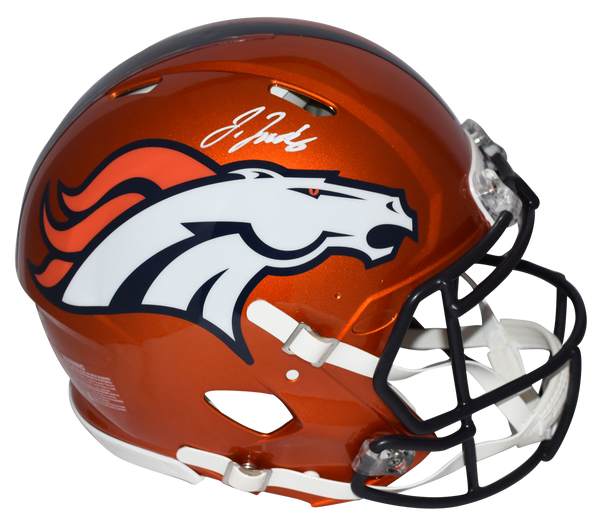 denver broncos leather football helmet JERRY JEUDY SIGNED DENVER BRONCOS FLASH FULL SIZE AUTHENTIC HELMET BEC – Super Sports Center