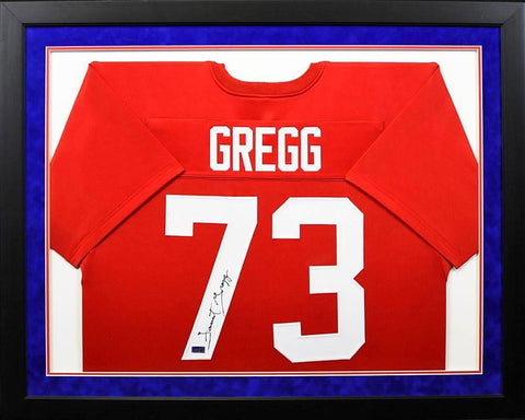 FORREST GREGG AUTOGRAPHED SMU MUSTANGS #73 FRAMED JERSEY COA