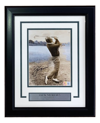 Jack Nicklaus Signed Framed 6x8 PGA Golf Photo BAS BH78973