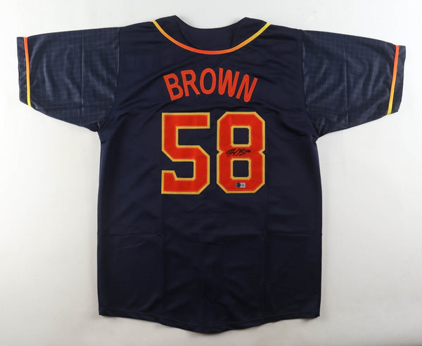 Hunter Brown Signed Houston Astros Jersey (Beckett) 2022 World Champ / Pitcher