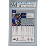 Ray Lewis Autographed/Signed 2009 Upper Deck #20 Trading Card Beckett 52964