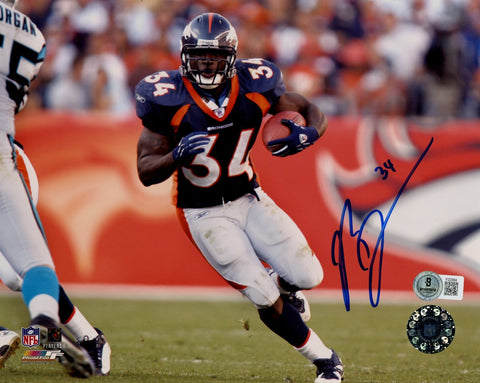Reuben Droughns Autographed/Signed Denver Broncos 8x10 Photo Beckett 57712