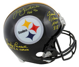 Steelers LB's (3) Lambert, Ham & Russell Signed Full Size Rep Helmet BAS Wit